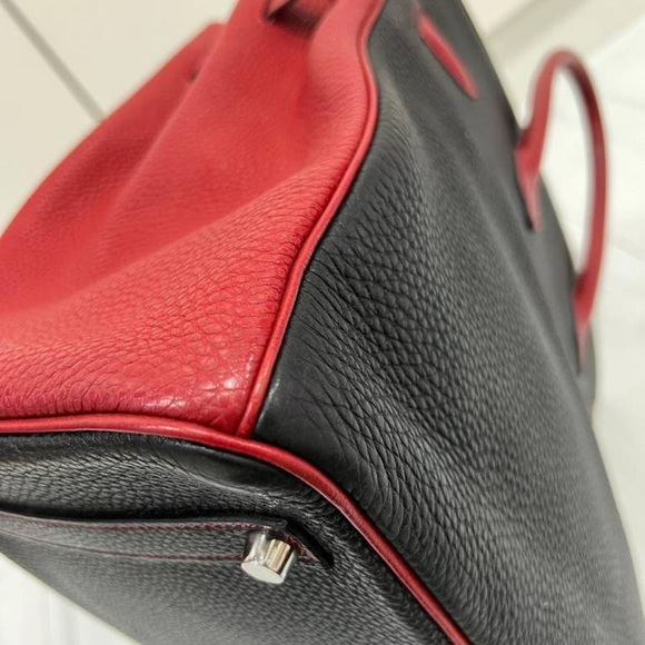 🖤❤️SOLD!!❤️🖤 HERMES BIRKIN 35 HSS BI-COLOR NOIRROUGE TOGO GARANCE BRUSHED PHW - Picture 5 of 16